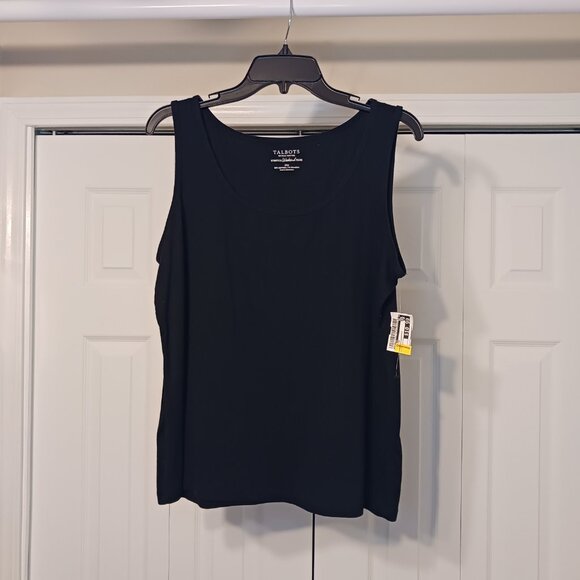 #219 3/$18 - Talbots Black Tank Top Petite Size 2X - Picture 1 of 5